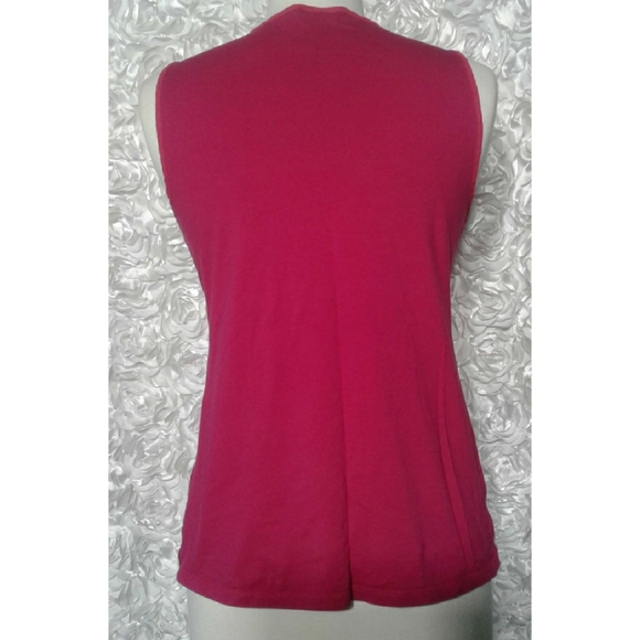Ann Taylor Fuchsia lace sleeveless shirt size M - Picture 4 of 8